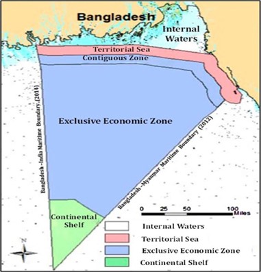 Figure 2.2 : Maritime area of Bangladesh (MoFA 2014)